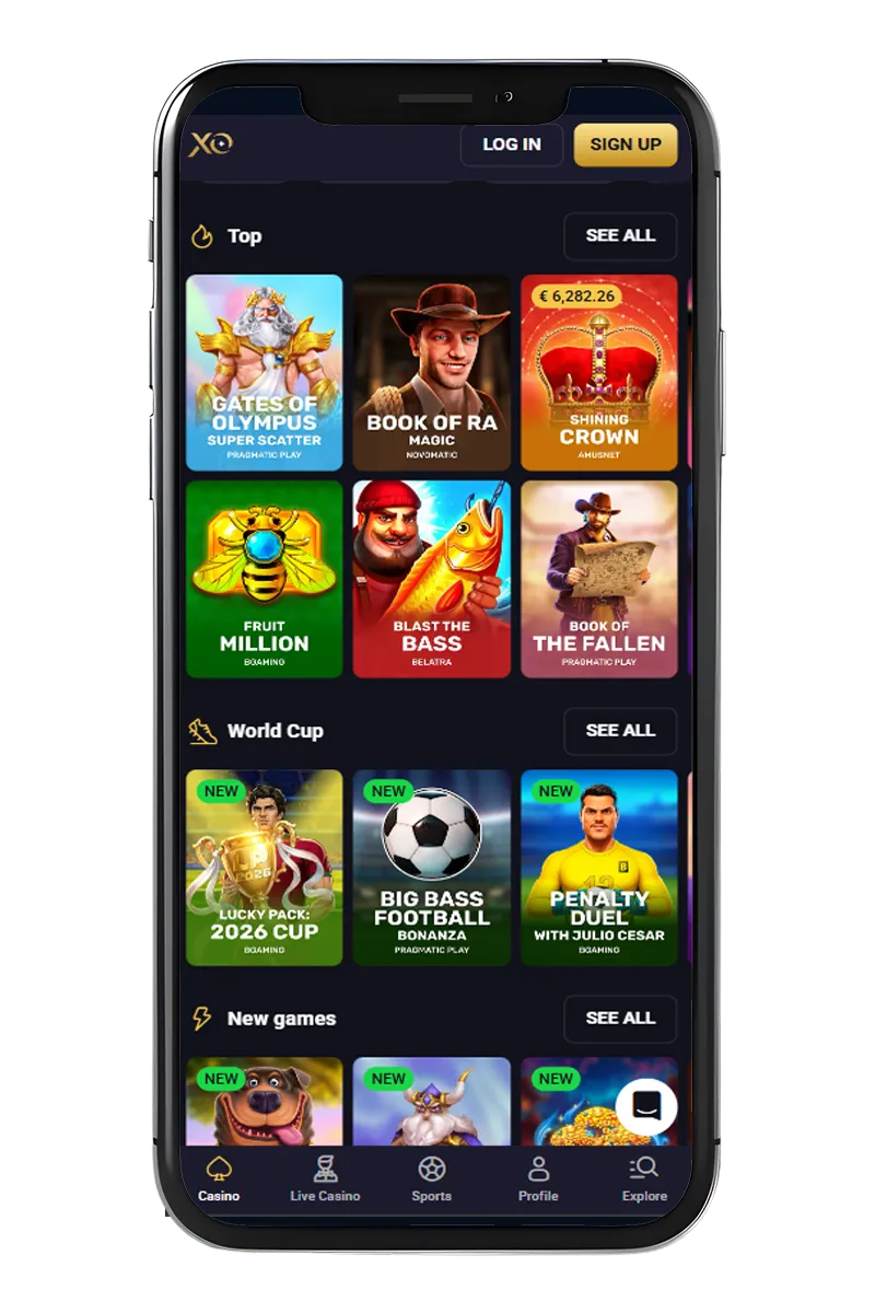 A screenshot of the game and slot selection on a phone
